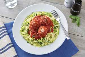 Zucchini Spaghetti with Meatballs